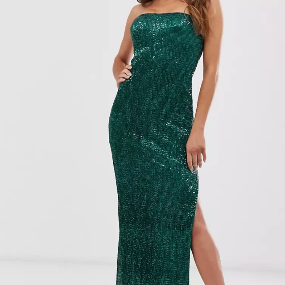 Club L London plisse sequin midi dress